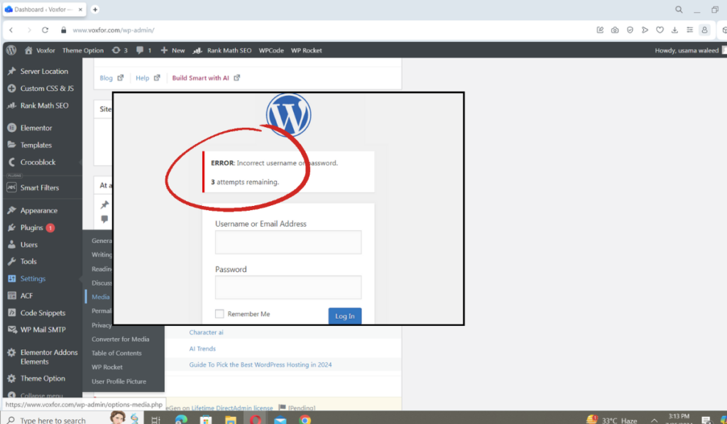 WordPress allows unlimited password attempts