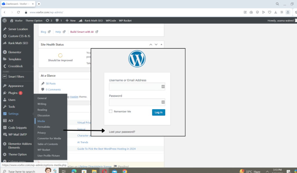 Change your password via email fails