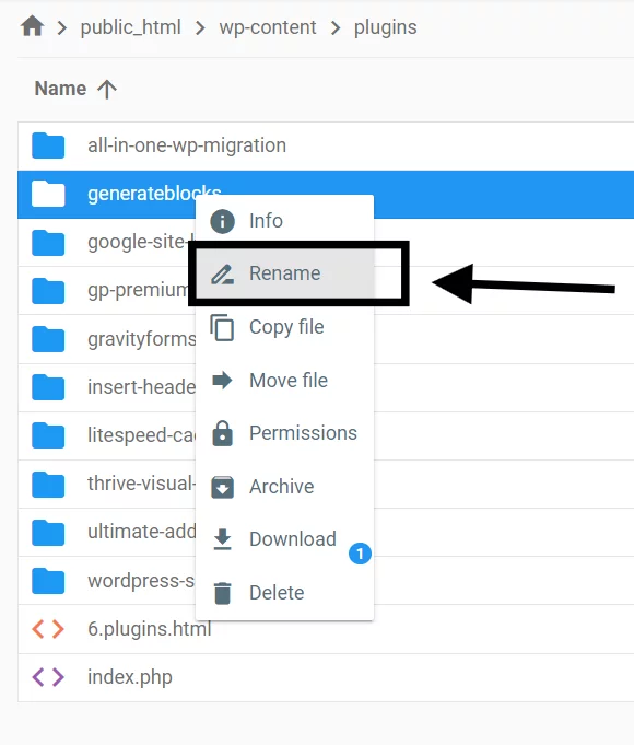 Rename the Plugins folder deactivate all plugins without deleting them.