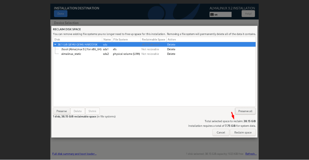 delete existing partitions