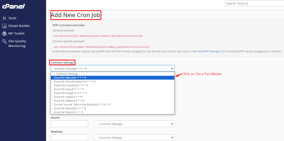 Cron job Once Per Minute
