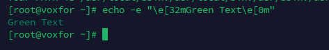 Command to print colored text in the terminal using ANSI escape codes in Linux