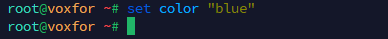 Fish shell command set color blue assigns a variable value