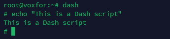 Dash shell script example with echo This is a Dash script