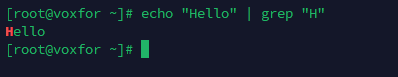 Command using echo with pipe to filter text using grep in a Linux terminal