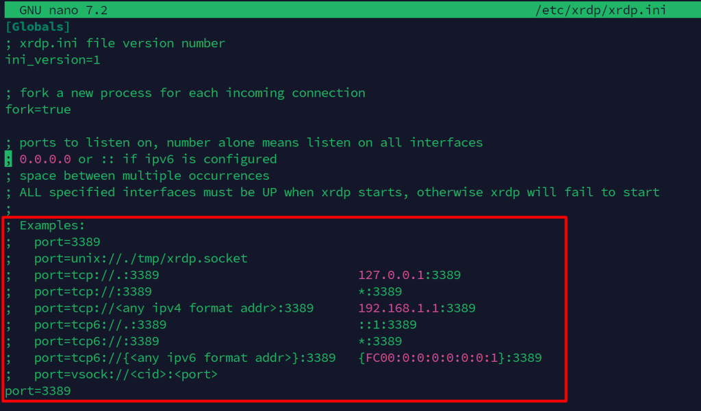 Configuring XRDP Listening Port