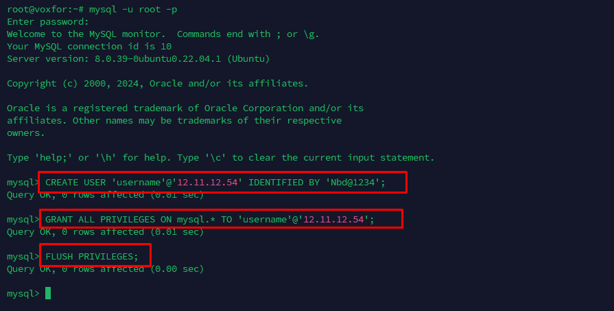 Granting MySQL Access to Specific IP - Linux Terminal