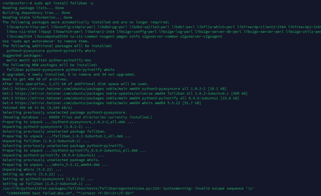 Installing Fail2ban to protect against brute-force attacks on RDP