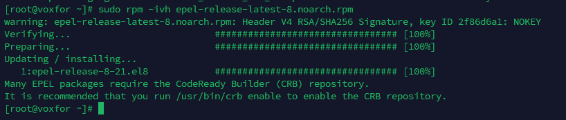 Command to install a package using rpm with options -i, -v, and -h for verbose and progress display in Linux