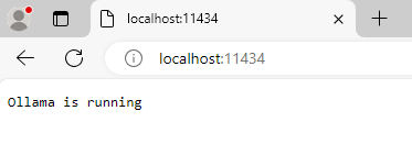 Ollama Running Message to Verify Installation