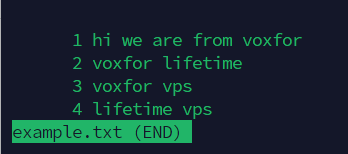 Displaying a file with line numbers in Linux using the less command