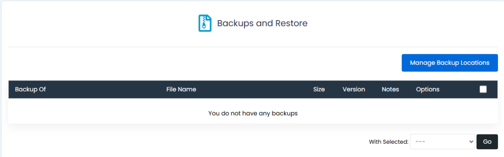Softaculous Backup and Restore Feature