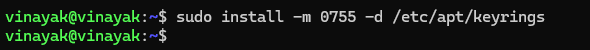 Terminal Command to Create Directory for Docker GPG Key