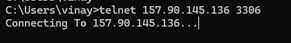 Testing MySQL Port Accessibility with Telnet