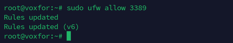 Using UFW to allow port 3389 for Remote Desktop Protocol (RDP)