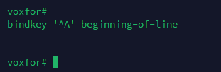 Zsh command bindkey ^A beginning-of-line sets a shortcut key