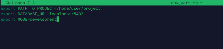 loading environment variables from env_vars.sh using the source command