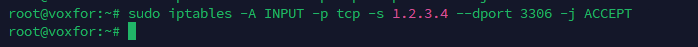 Restricting MySQL Access with iptables - Linux Terminal