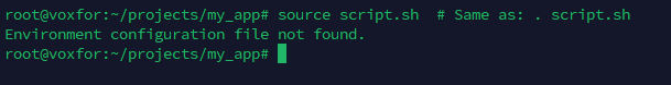 source and dot command comparison for loading script.sh in shell
