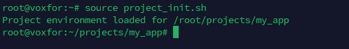 Using source to load project_init.sh and set project environment path
