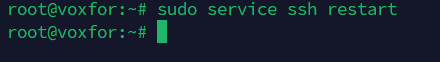 SSH connection timeout resolution by restarting SSH service with command: sudo service ssh restart