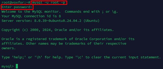 Logging into MySQL with Root Privileges - Linux Terminal