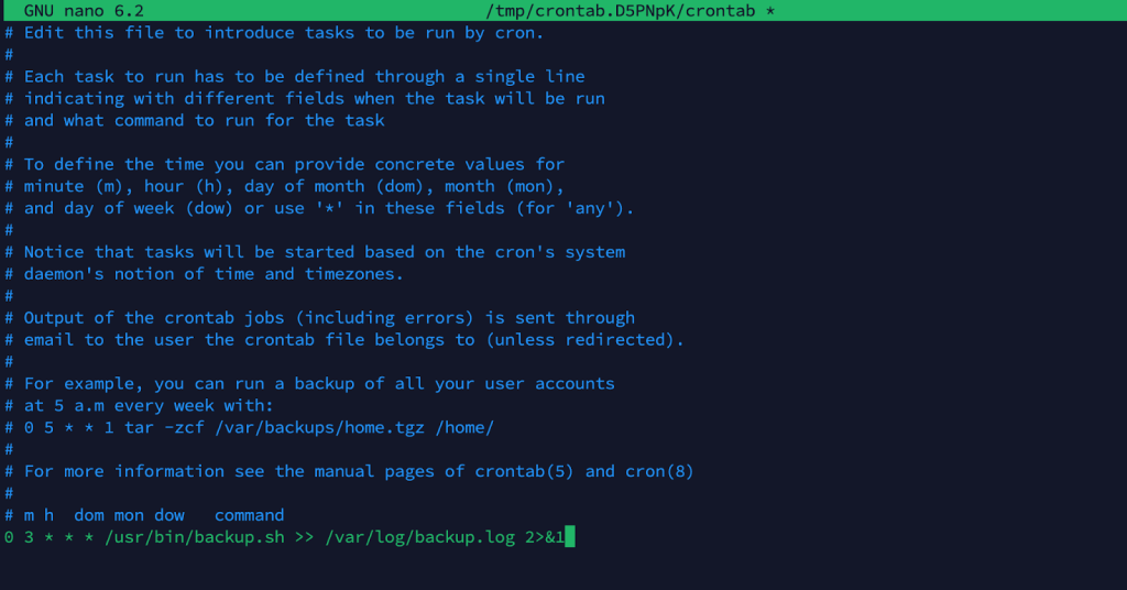 Syntax Mistakes in Crontab