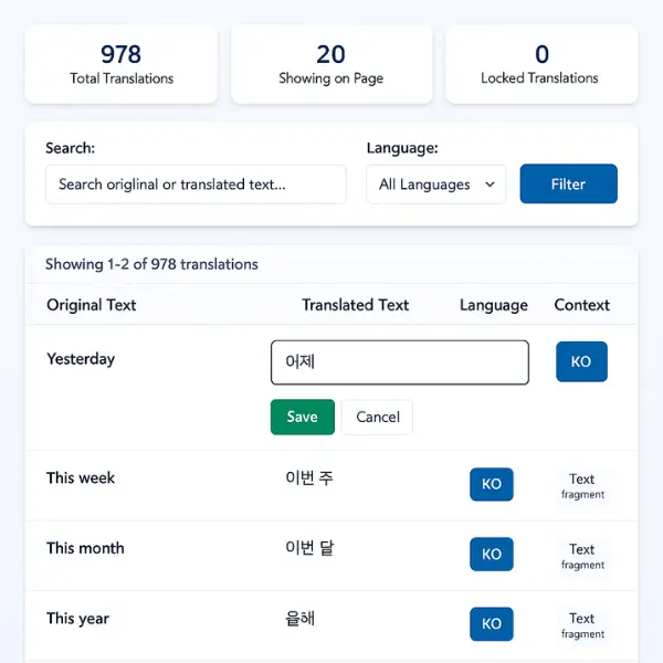translation memory feature