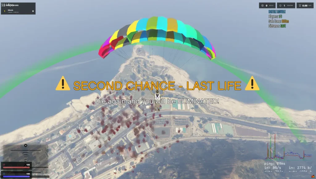 Battle royal Fivem mod respawn second chance