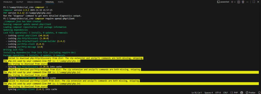 Installing Composer and Necessary Libraries
