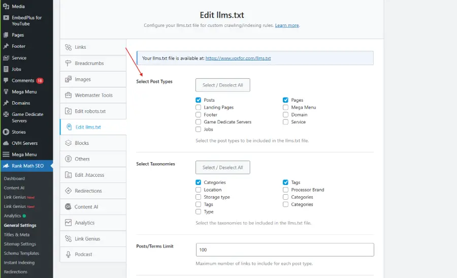 Select Post Types to Include