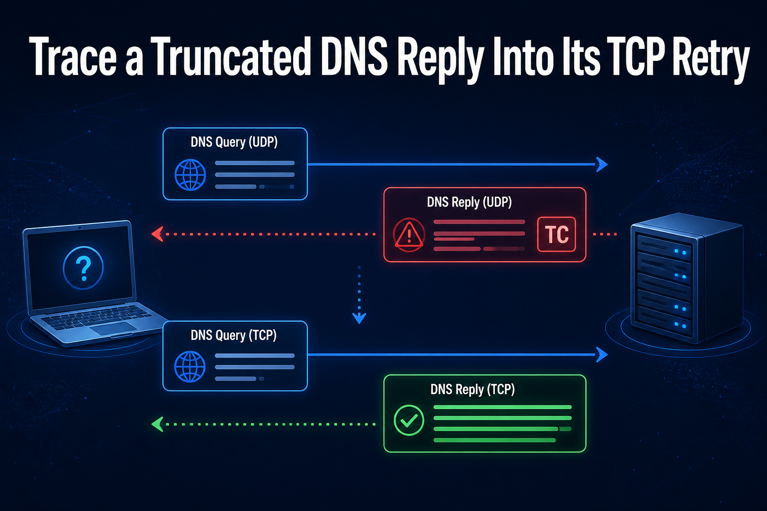 Trace a Truncated DNS Reply Into Its TCP Retry