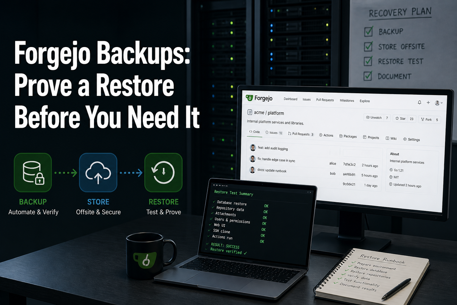 Forgejo Backups: Prove a Restore Before You Need It