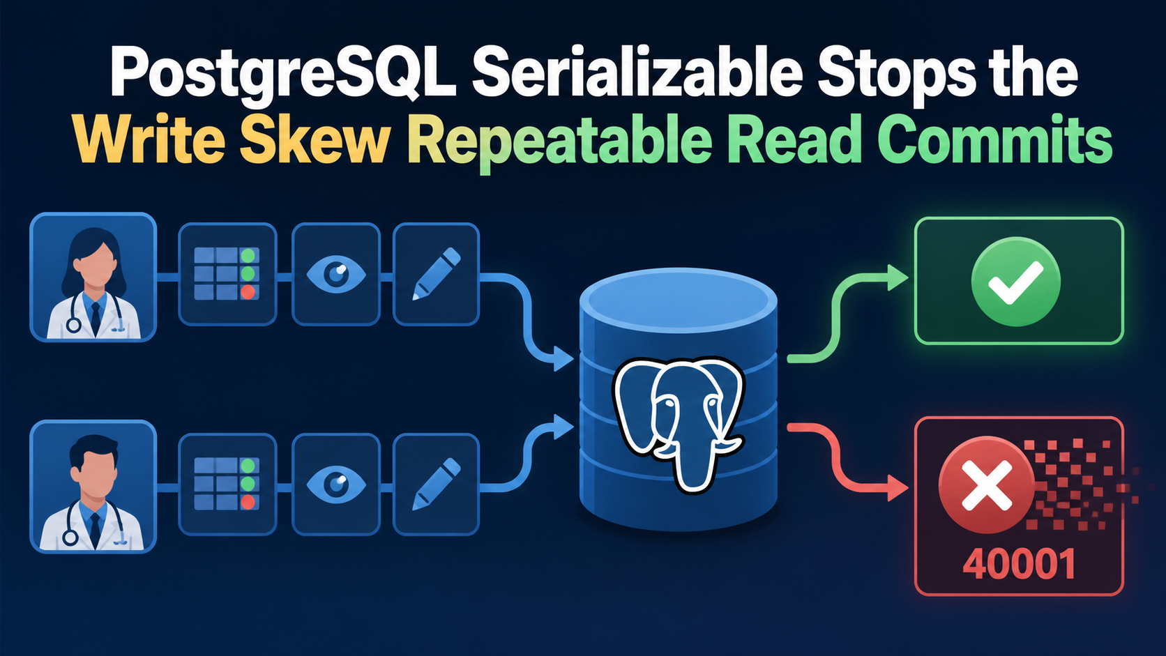 PostgreSQL Serializable Stops the Write Skew Repeatable Read Commits