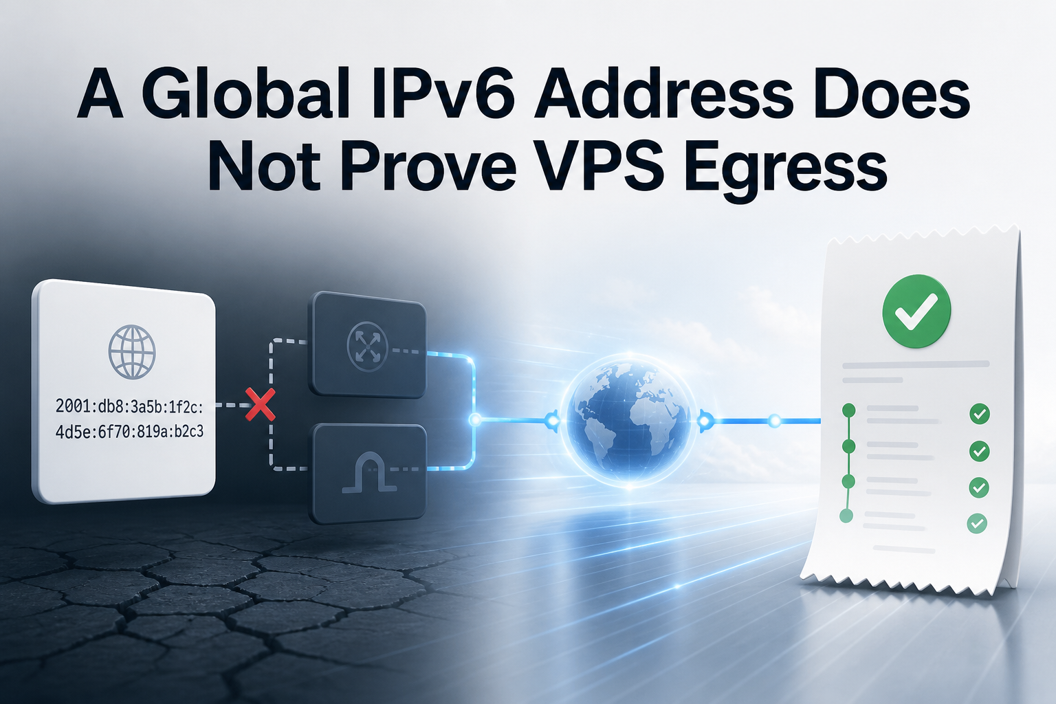 A Global IPv6 Address Does Not Prove VPS Egress