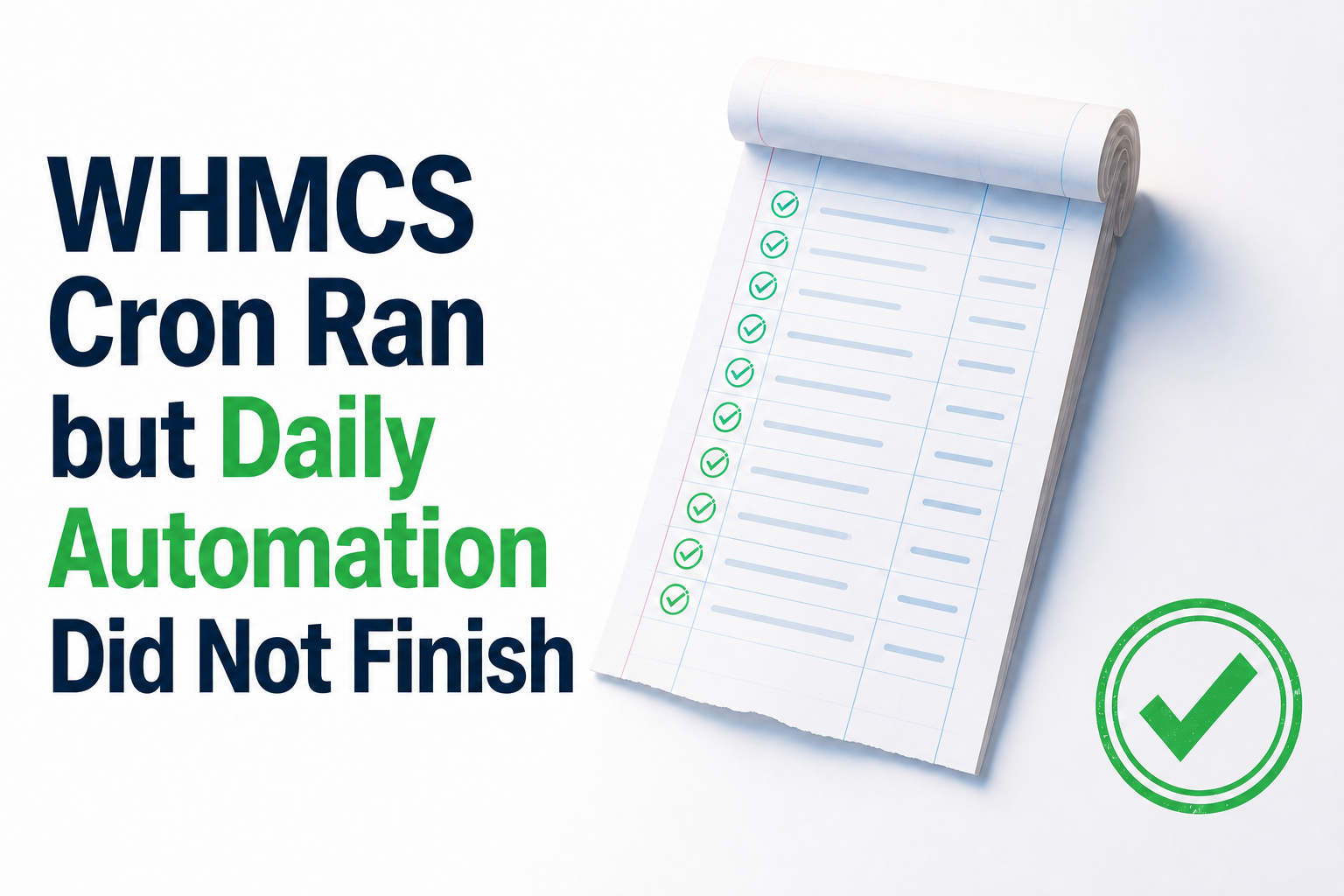 WHMCS Cron Ran but Daily Automation Did Not Finish